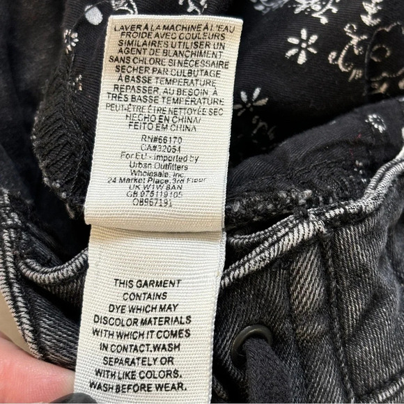 Free People CRVY Laced Back Crop Jeans Wide Leg 24 Black - Picture 5 of 8